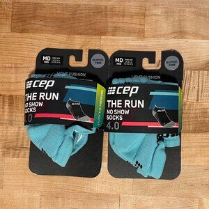 Lot of 2 Pairs New Men's Medium CEP Compression 4.0 No Show The Run Ankle Socks